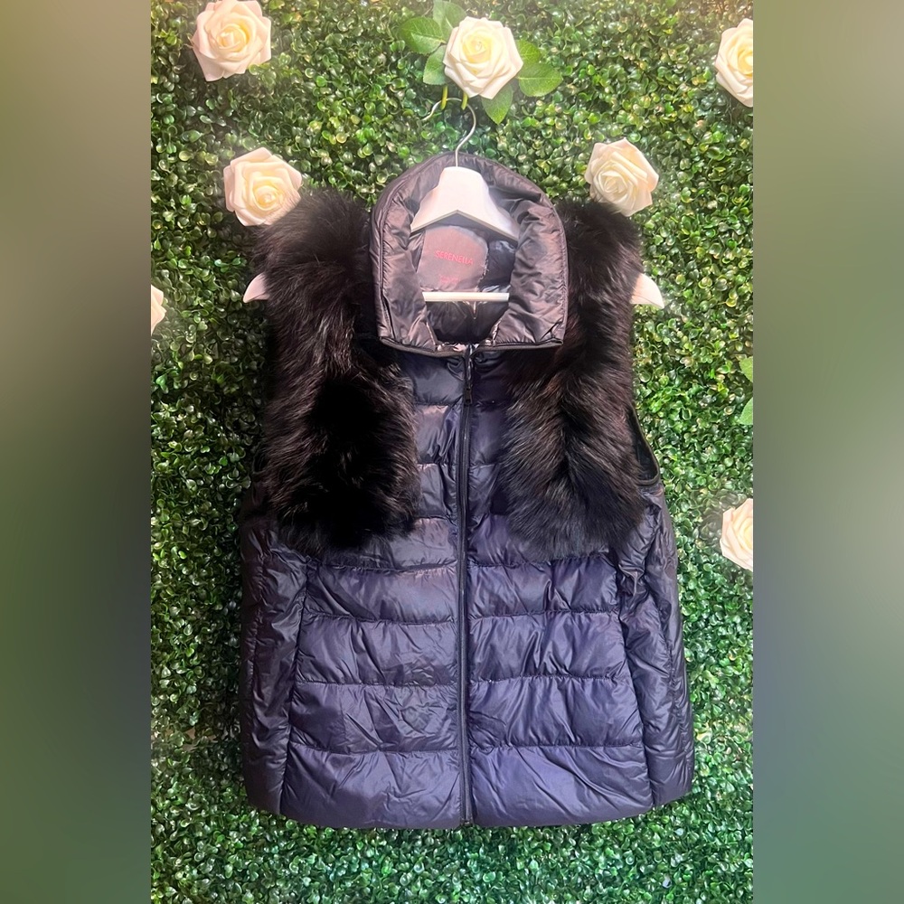 Women’s Fur Puffer Vest Size Small
